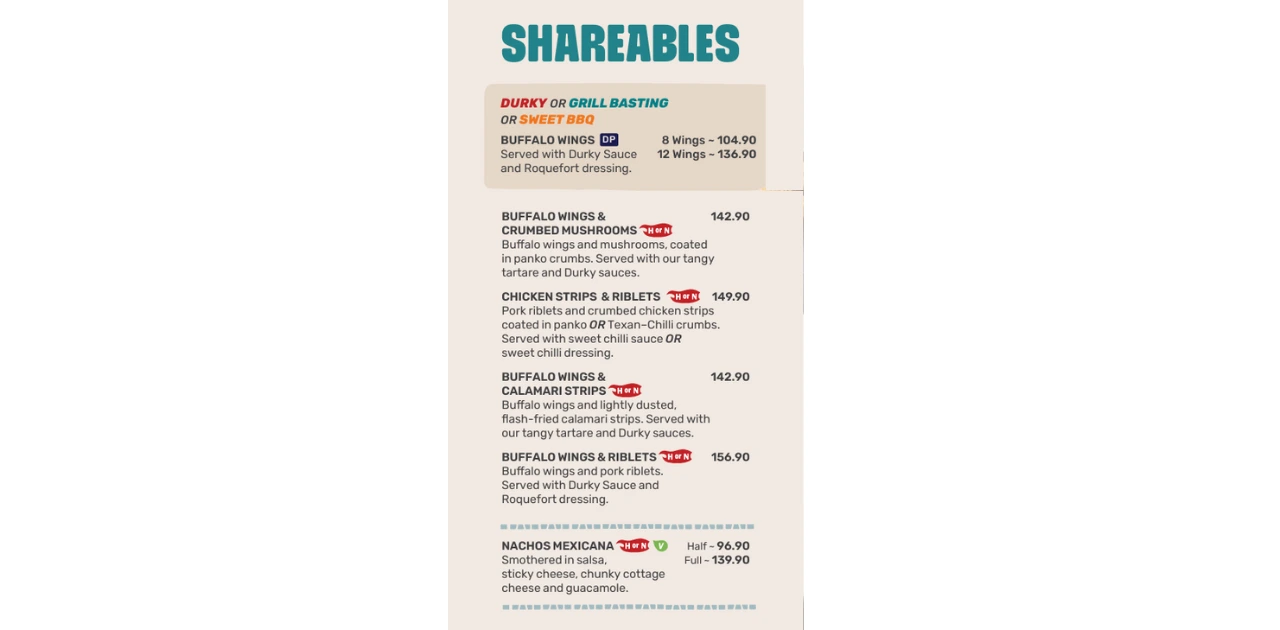 Spur Shareables Menu