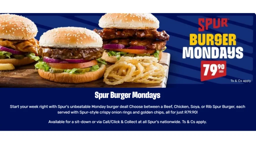 Spur Burger Mondays Deal