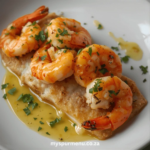 CHEESY GARLIC PRAWN HAKE