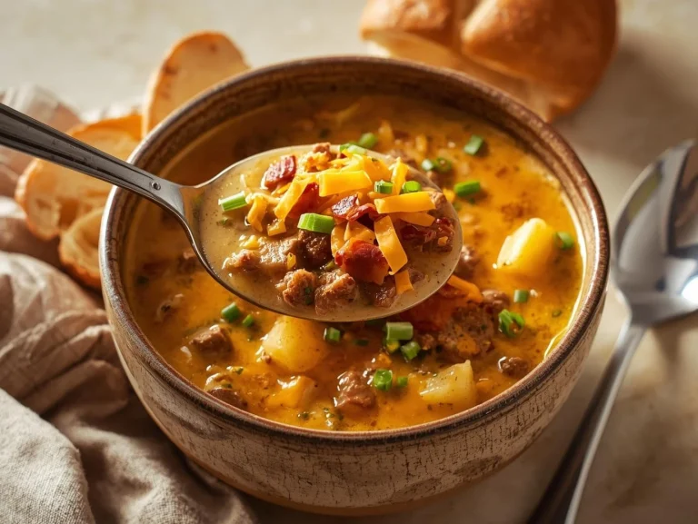 Crockpot Cheeseburger Soup Creamy Slow Cooker